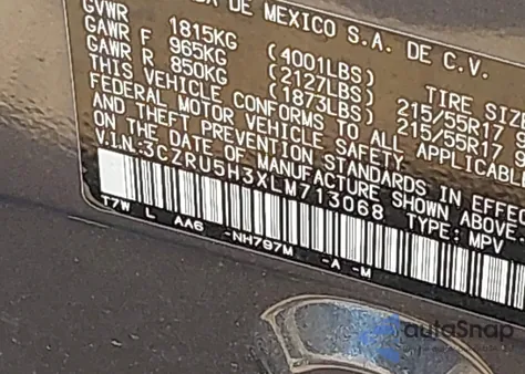 2020 Honda Hr-V 2Wd Lx from USA, damaged, VIN 3CZRU5H3XLM713068